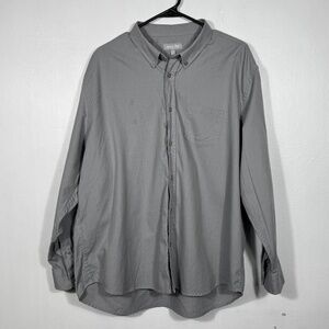 Ash & Erie Mens Gray Button Down Shirt Size XXL Standard Classic Corpcore Office